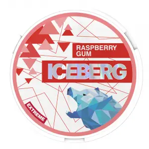 Raspberry Gum Extreme Nicotine Pouches by Ice Berg 50mg/g